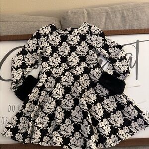 Janie and Jack Black and White Floral Dress